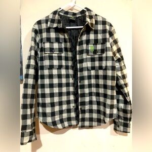 Monster Energy Brand Black and White Checkered Men's Schacket